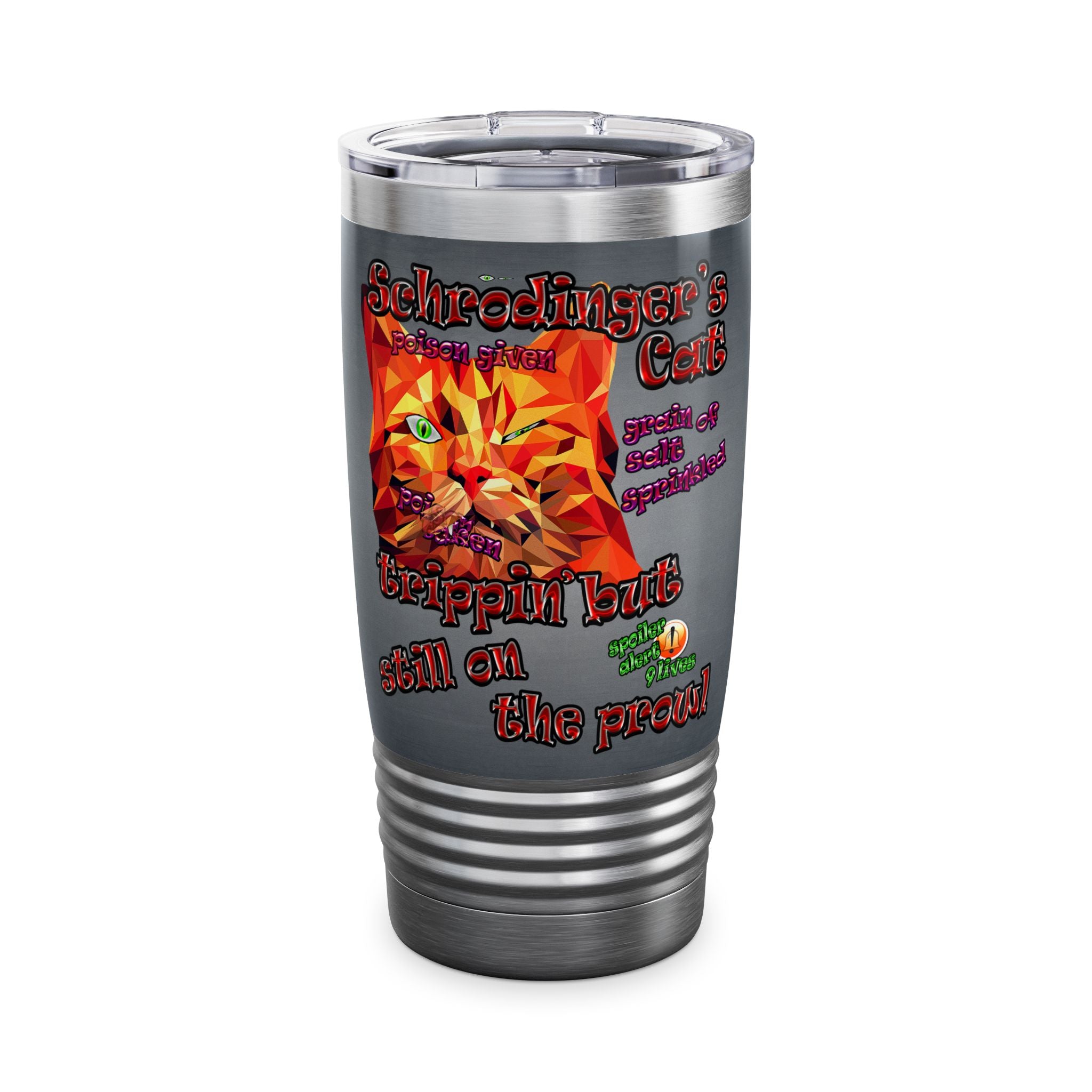 schrodinger's cat - Ringneck Tumbler, 20oz (grey-light grey)