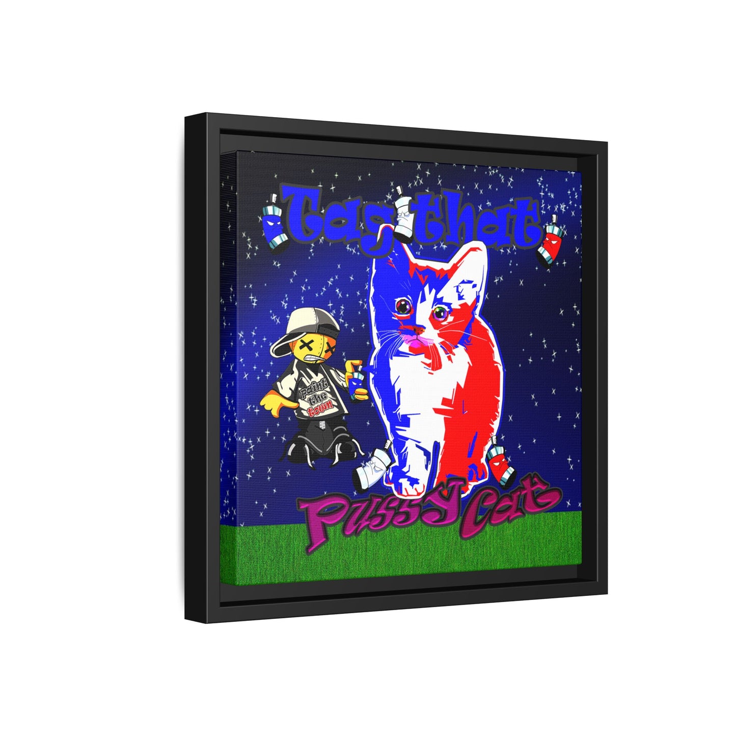 tag that - framed canvas art ('snoops' background)
