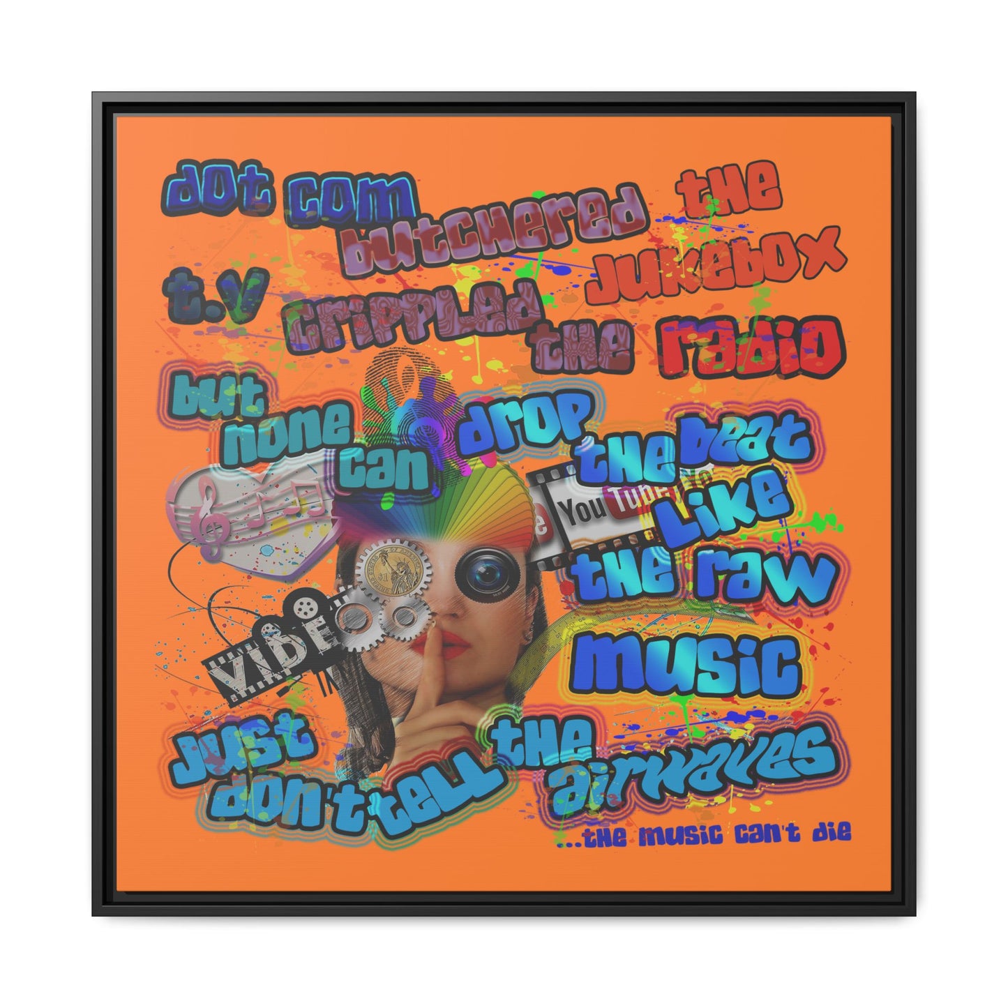 drop the beat - framed canvas art (crusta)