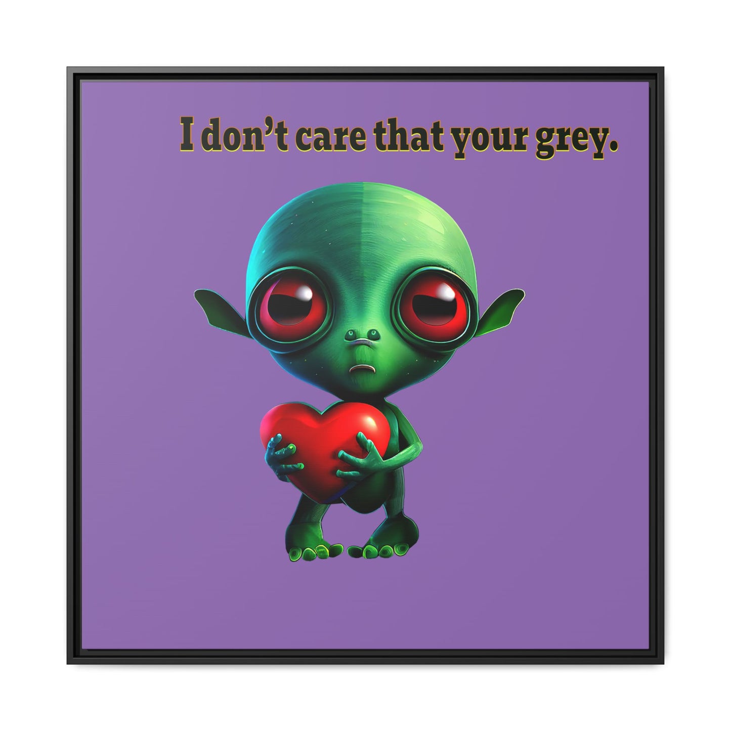 I don't care that your grey - framed canvas art (light purple)