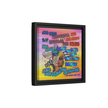 drop the beat - framed canvas art (color blur)