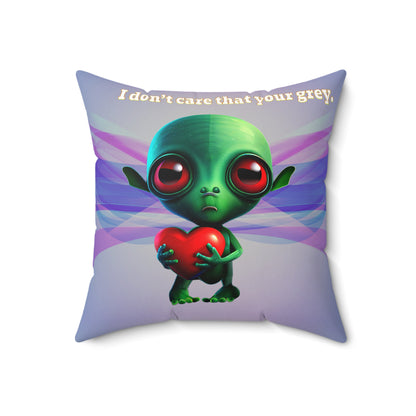 I don't care that your grey - Spun Polyester Square Pillow - (light blue-pink wave)