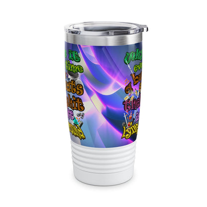 the bum's shit - Ringneck Tumbler, 20oz (grey-pink wave)