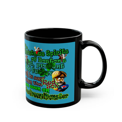 christmas spirits of boston - Black Mug (turquoise)
