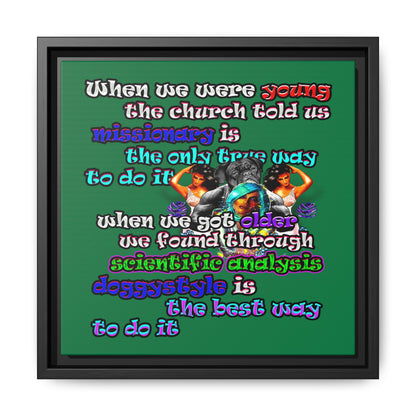 doggystyle - framed canvas art (dark green)