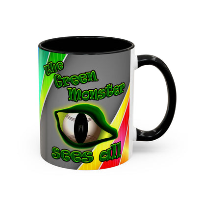 green monster - Accent Mug (rainbow split)