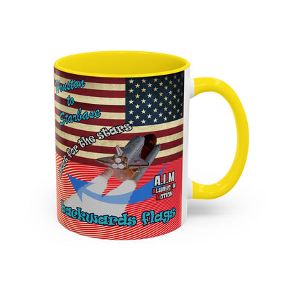 shoot for the stars - Accent Mug (yellow-orange wave)