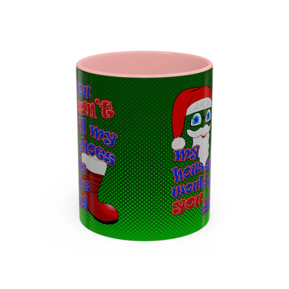 santa's shoes - Accent Mug (logo green)
