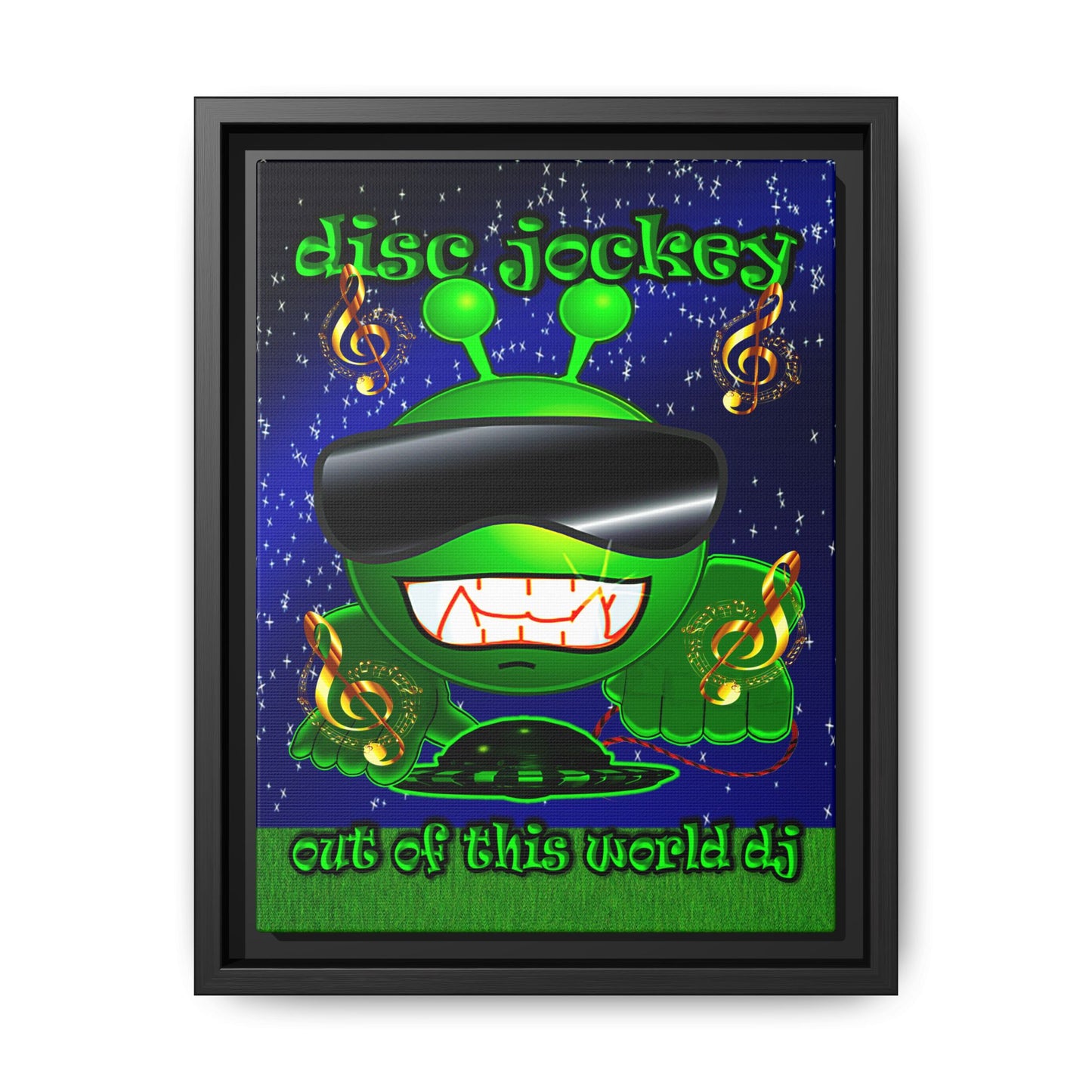 disc jockey - framed canvas art ('snoops' background)