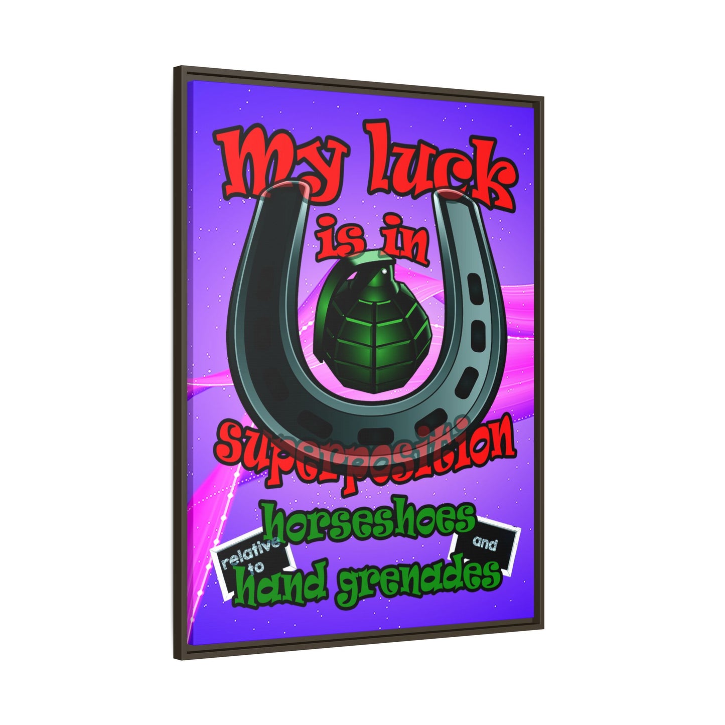 my luck - framed canvas art (purple-pink wave)