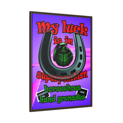 my luck - framed canvas art (purple-pink wave)