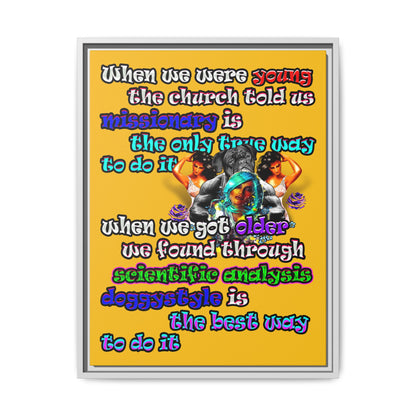 doggystyle - framed canvas art (yellow)
