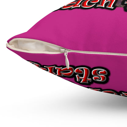 defy conquer reach - Spun Polyester Square Pillow - (pink)