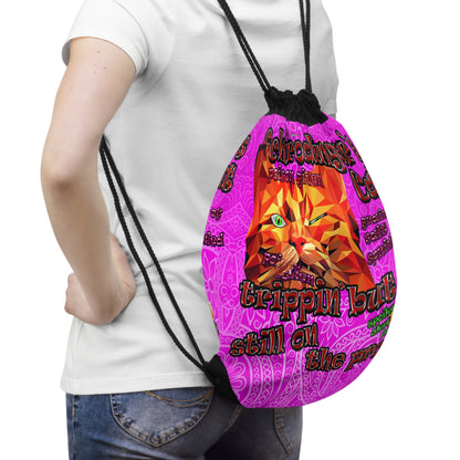 schrodinger's cat - Drawstring Bag (pink swirl)