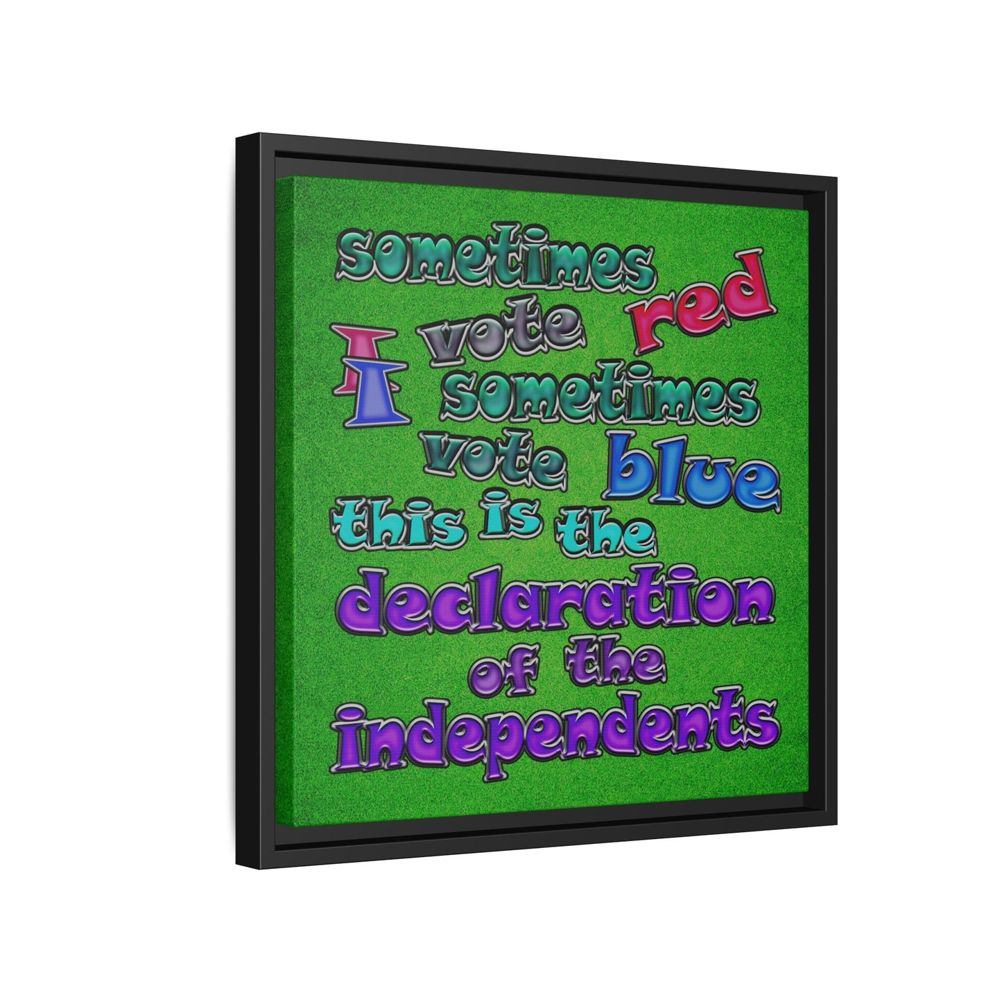 declaration of the independents - framed canvas art (green turf)