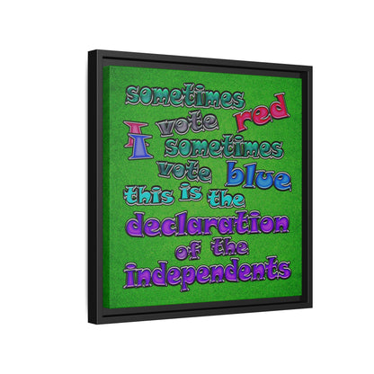 declaration of the independents - framed canvas art (green turf)