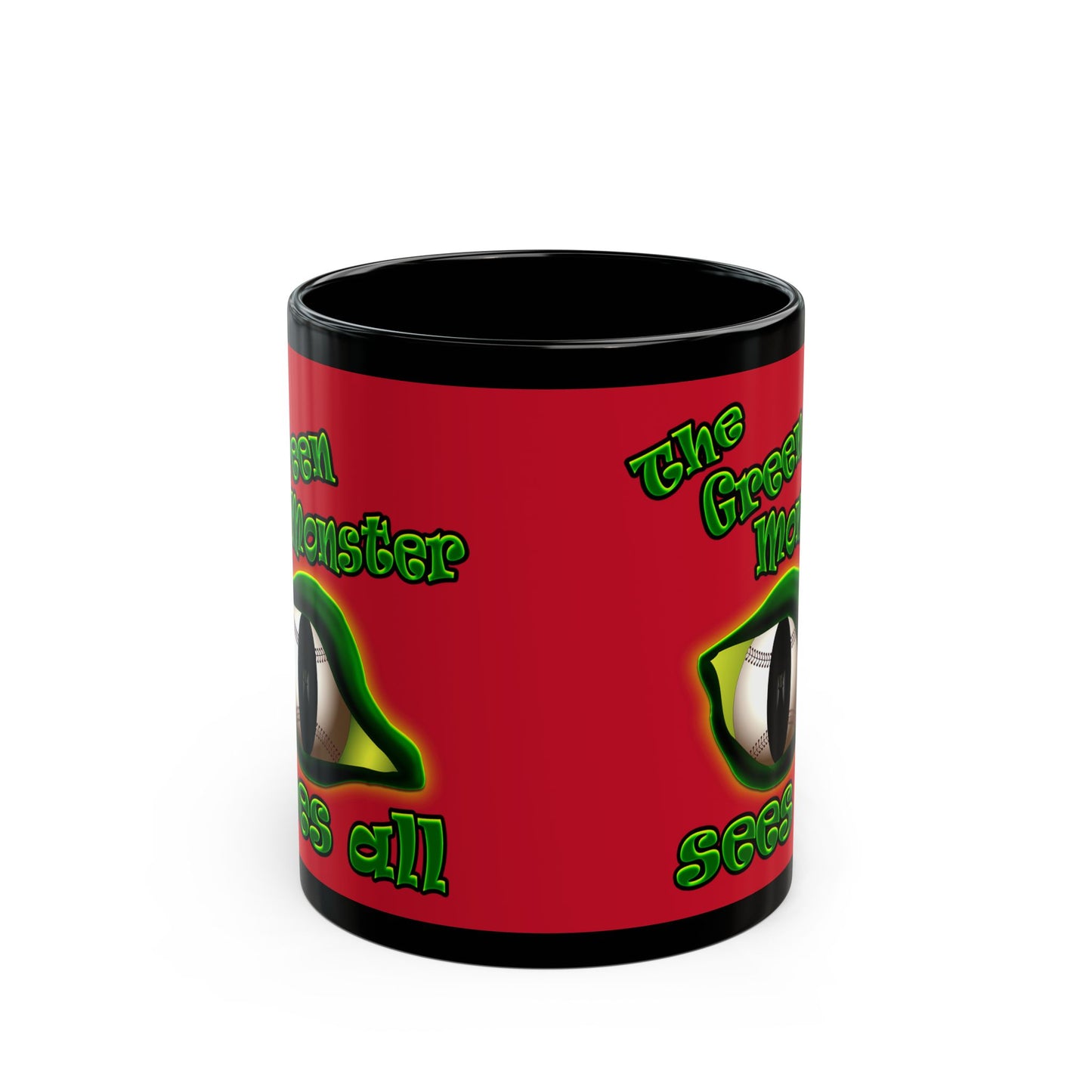 green monster - Black Mug (dark red)