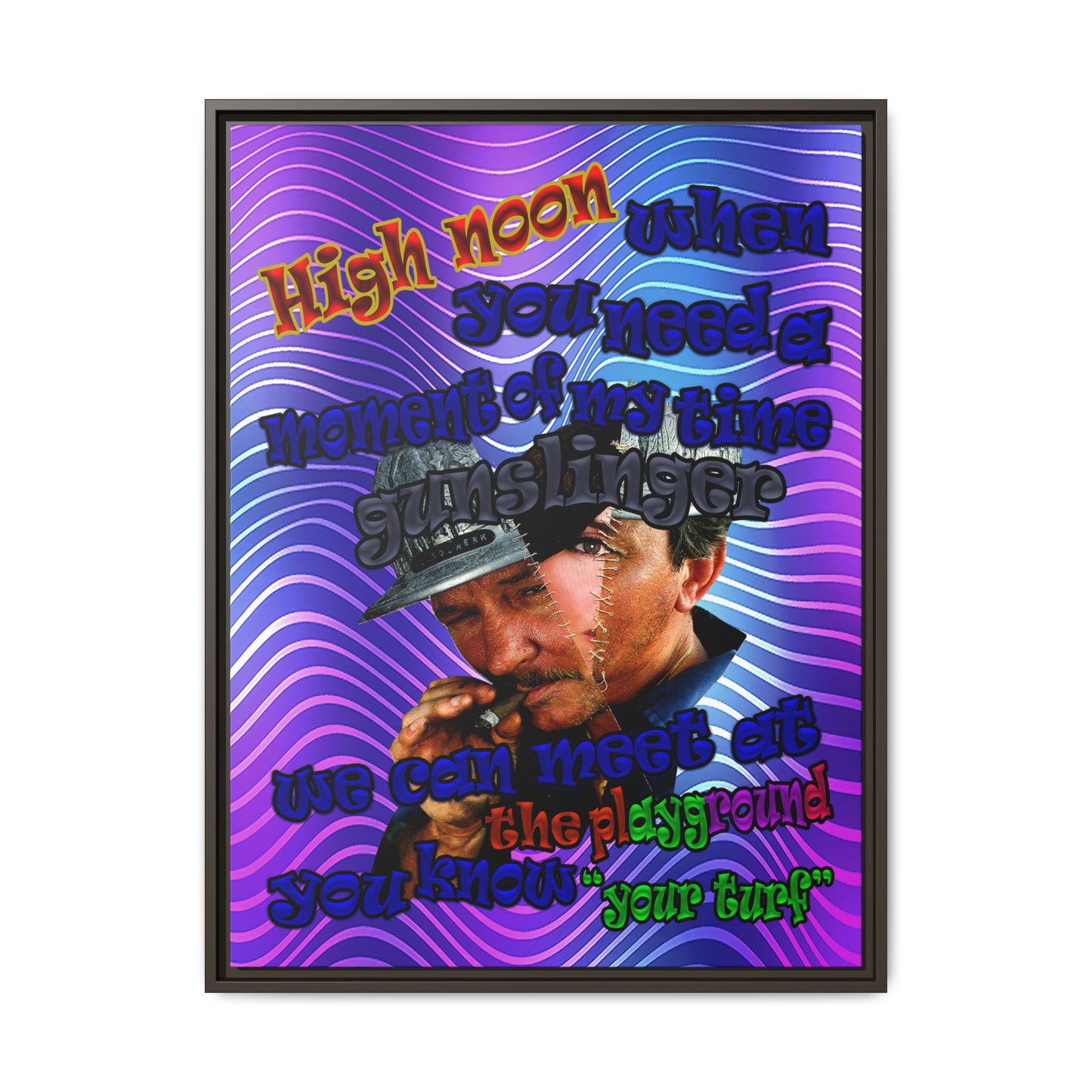 high noon - framed canvas art (purple wave)