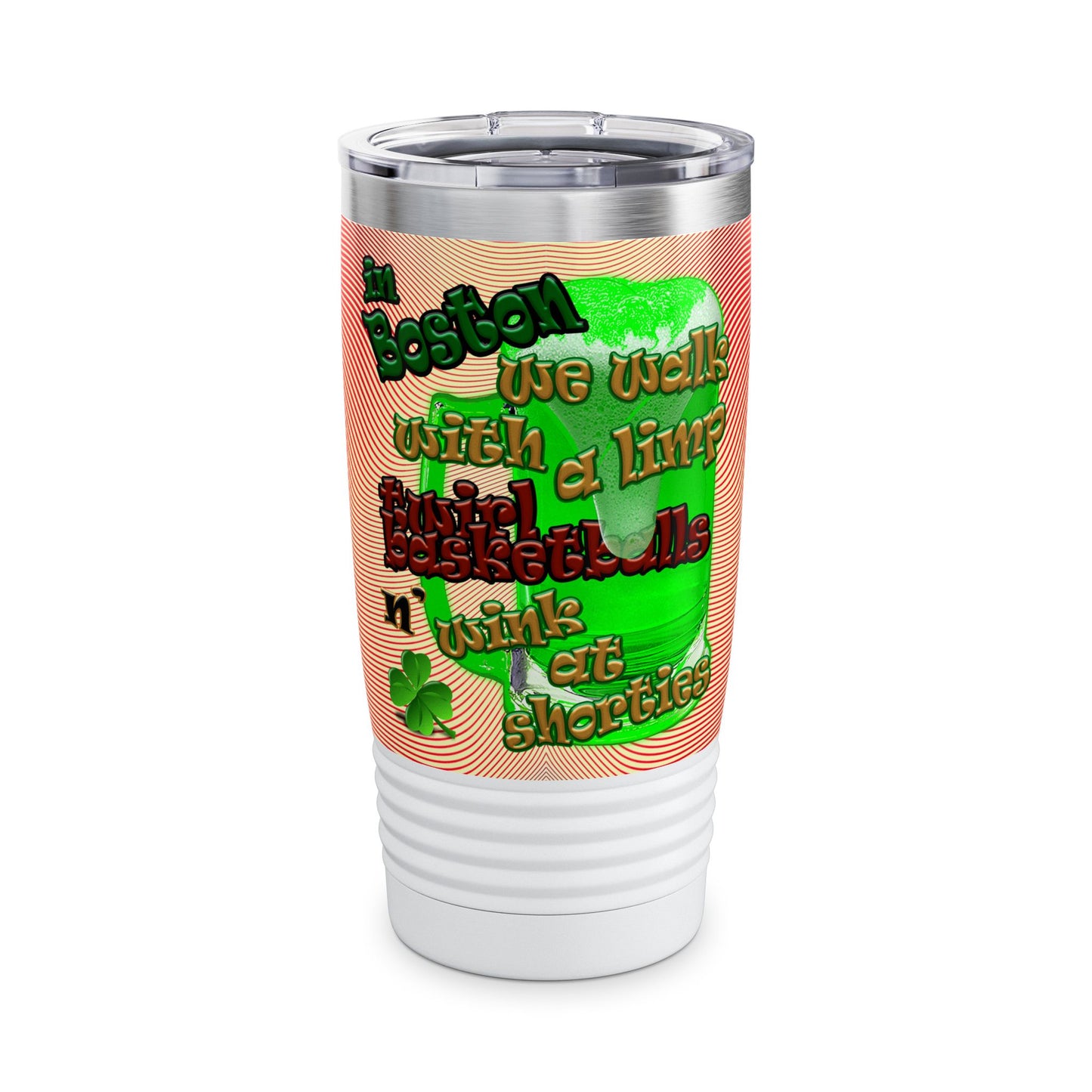 celtics logo - Ringneck Tumbler, 20oz (yellow-orange wave)