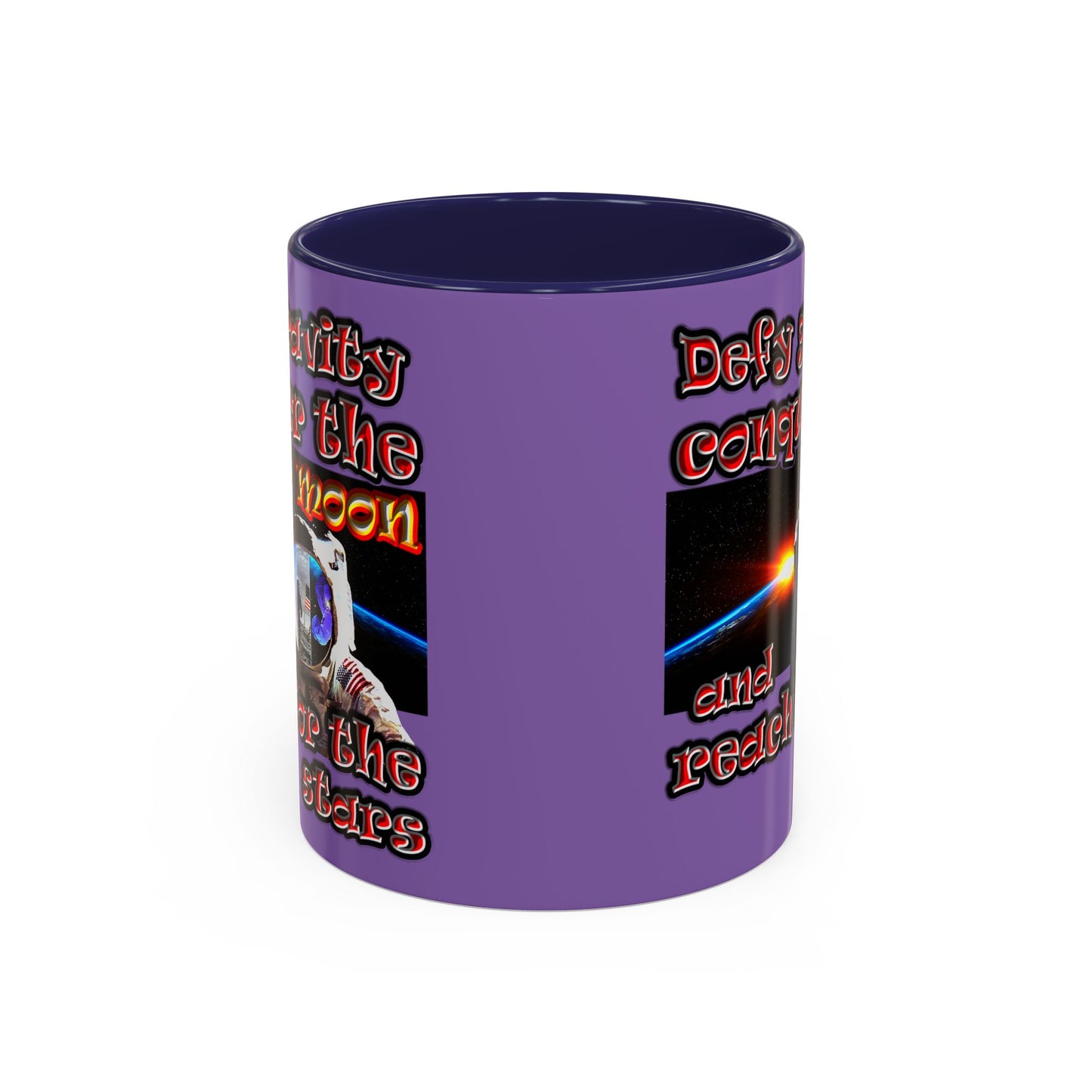 defy conquer reach - Accent Mug (light purple)