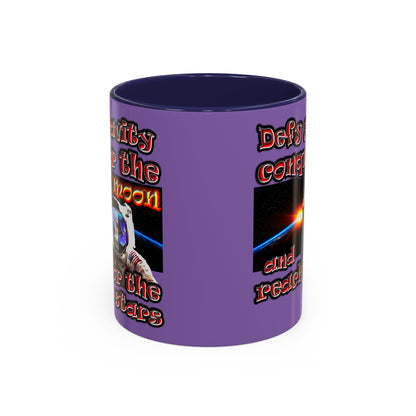 defy conquer reach - Accent Mug (light purple)
