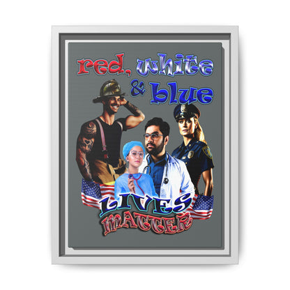 rw&b lives matter - framed canvas art (dark grey)