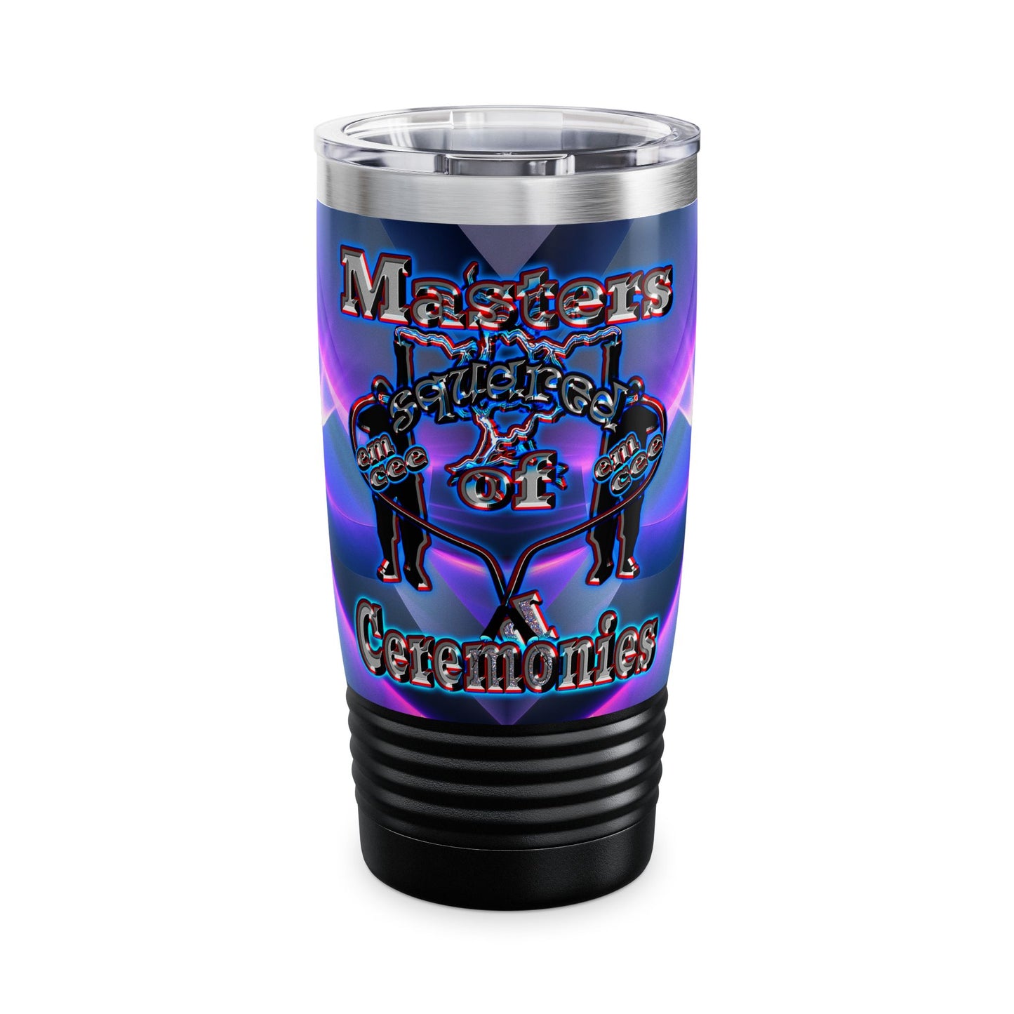 em cee squared - Ringneck Tumbler, 20oz (grey-pink wave)