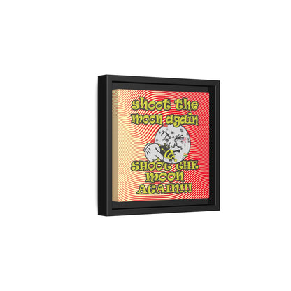 shoot the moon again - framed canvas art (yellow-orange wave)