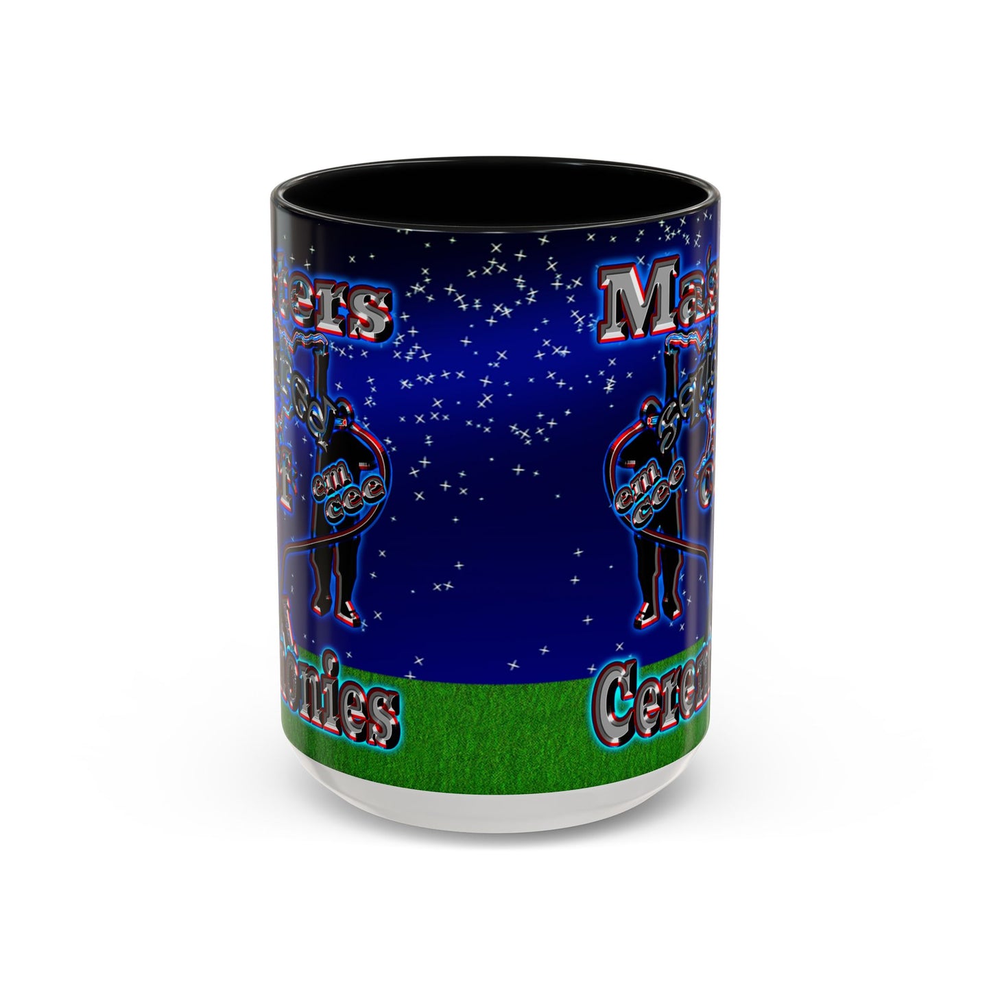 em cee squared - Accent Mug ('snoops' background)