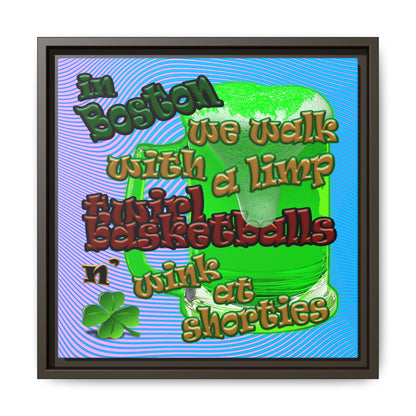 celtics logo - framed canvas art (light blue-purple wave)