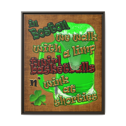celtics logo - framed canvas art (brown papyrus)