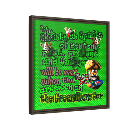christmas spirits of boston - framed canvas art (logo green)