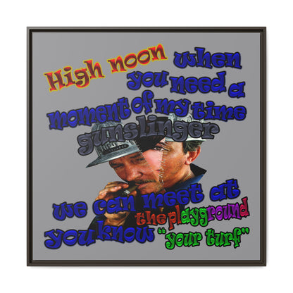 high noon - framed canvas art (grey)