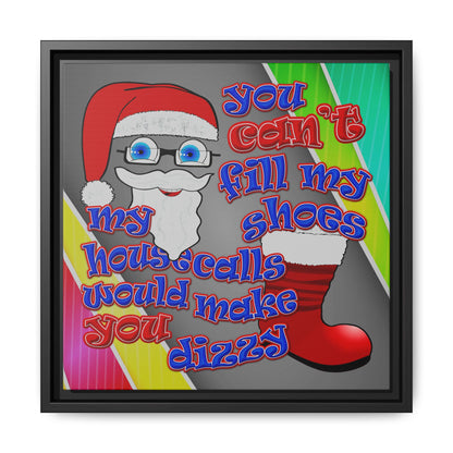 santa's shoes - framed canvas art (rainbow split)