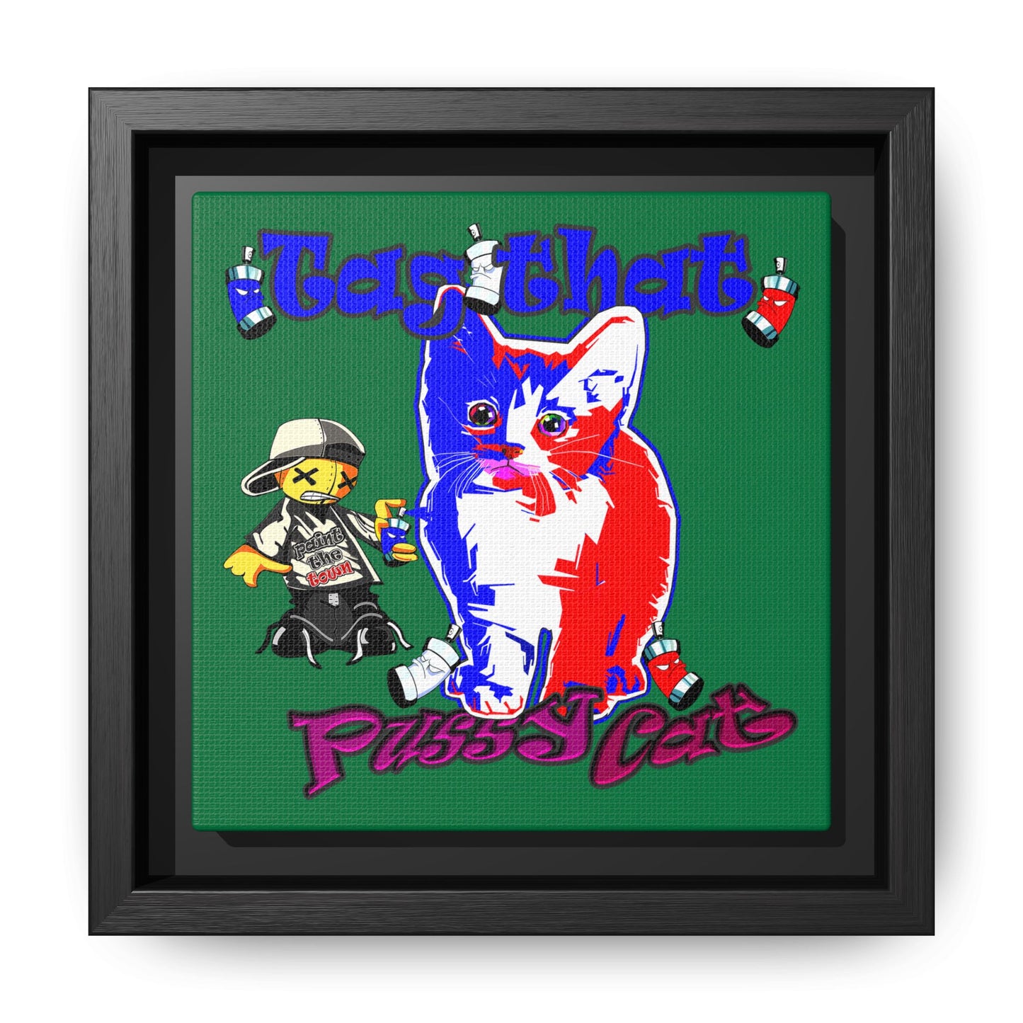tag that - framed canvas art (dark green)