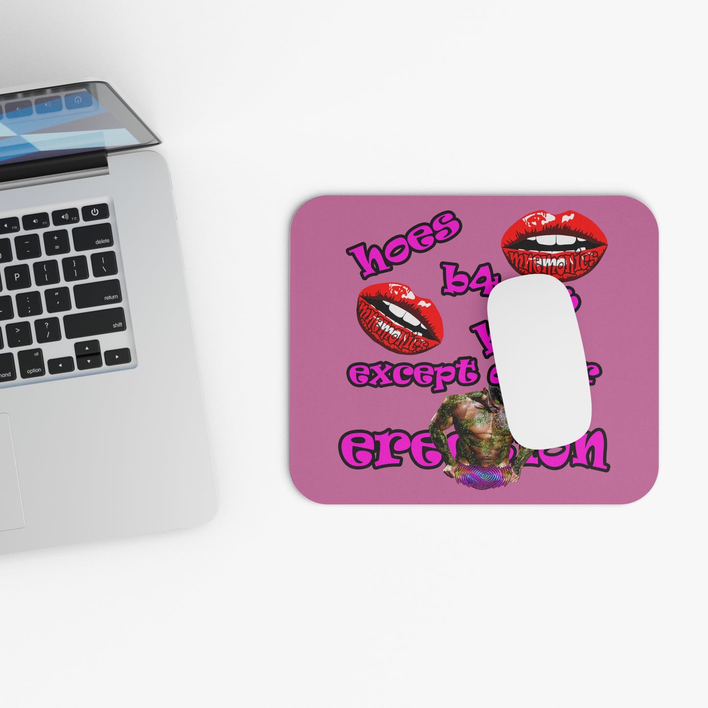 hoes b4 bros - Mouse Pad (Rectangle) (light pink)