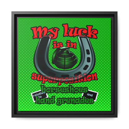 my luck - framed canvas art (logo green)