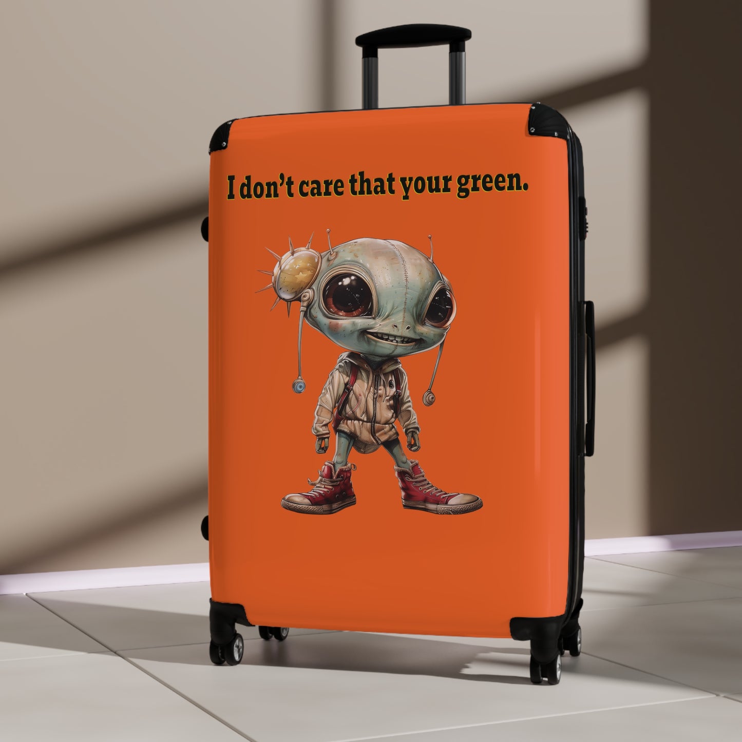 I don't care that your green - Suitcase (orange)