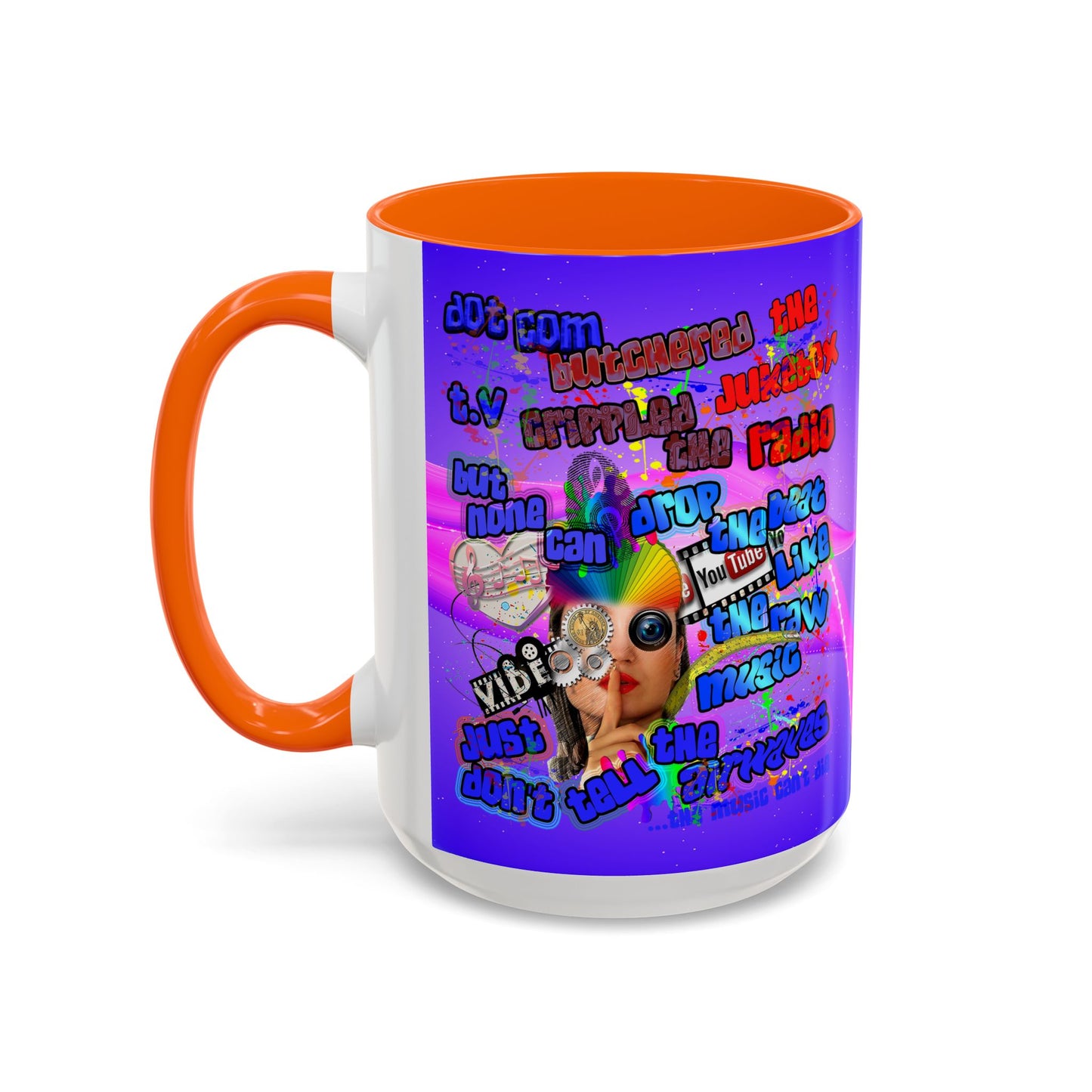 drop the beat - Accent Mug (purple-pink wave)