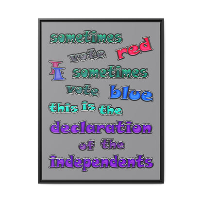 declaration of the independents - framed canvas art (grey)