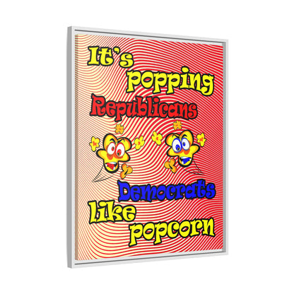 popping like popcorn - framed canvas art (yellow-orange wave)