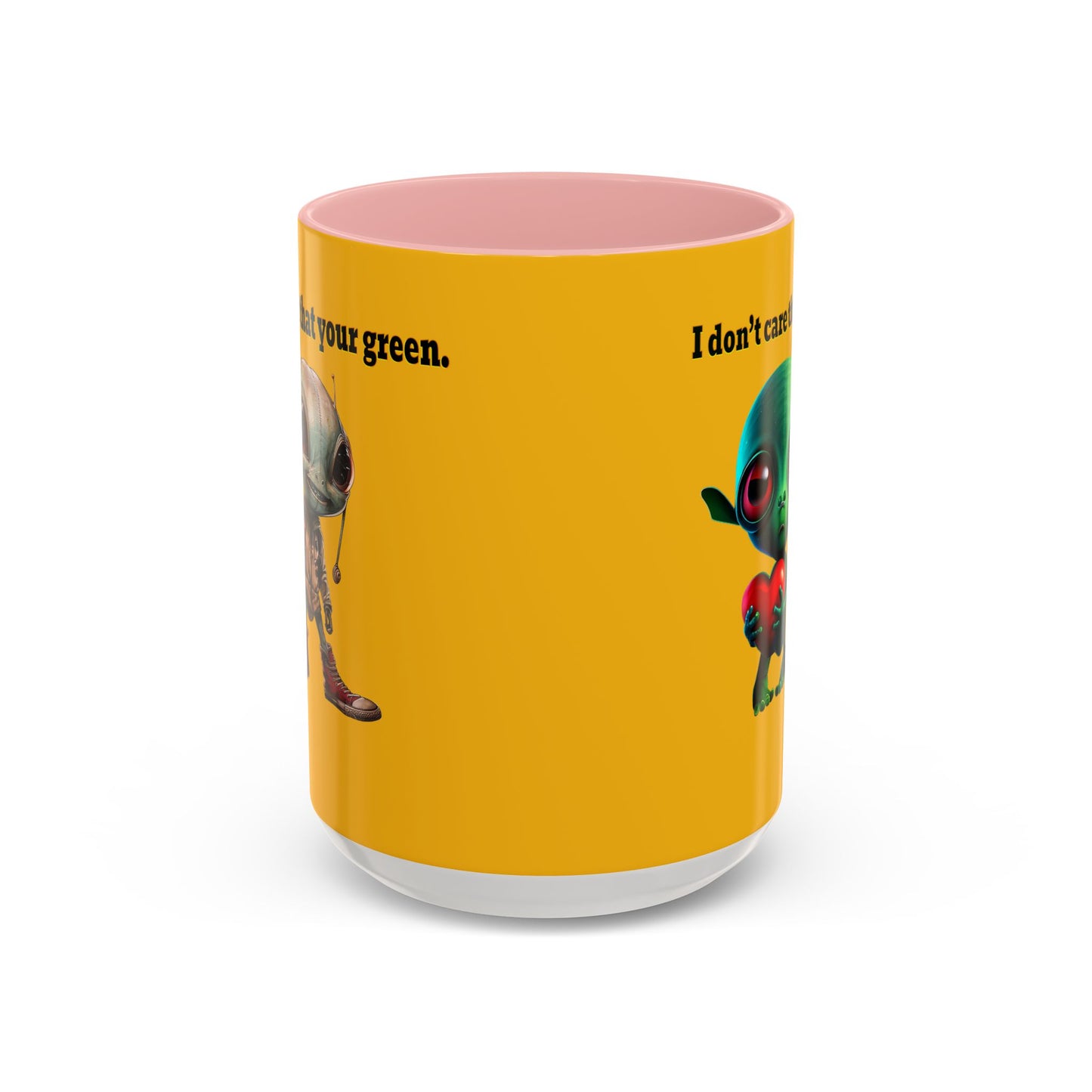 I don't care that your grey - Accent Mug (yellow)