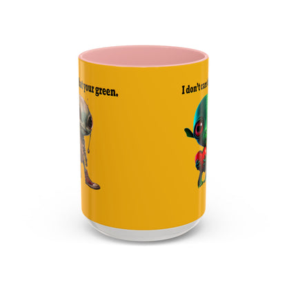 I don't care that your grey - Accent Mug (yellow)