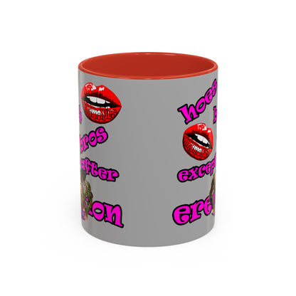 hoes b4 bros - Accent Mug (light grey)