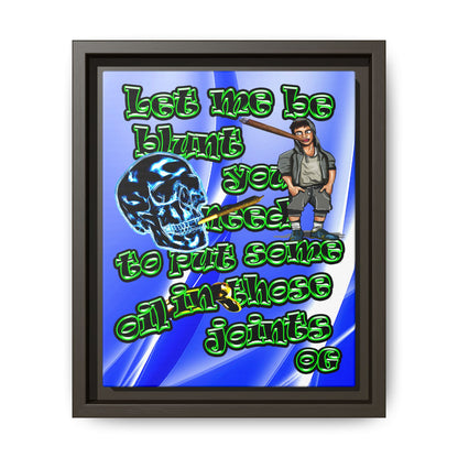 og - framed canvas art (blue-white wave)