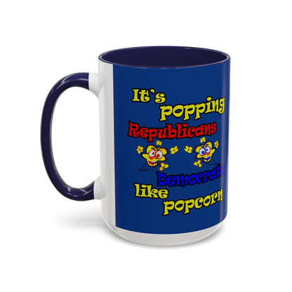 popping like popcorn - Accent Mug (dark blue)