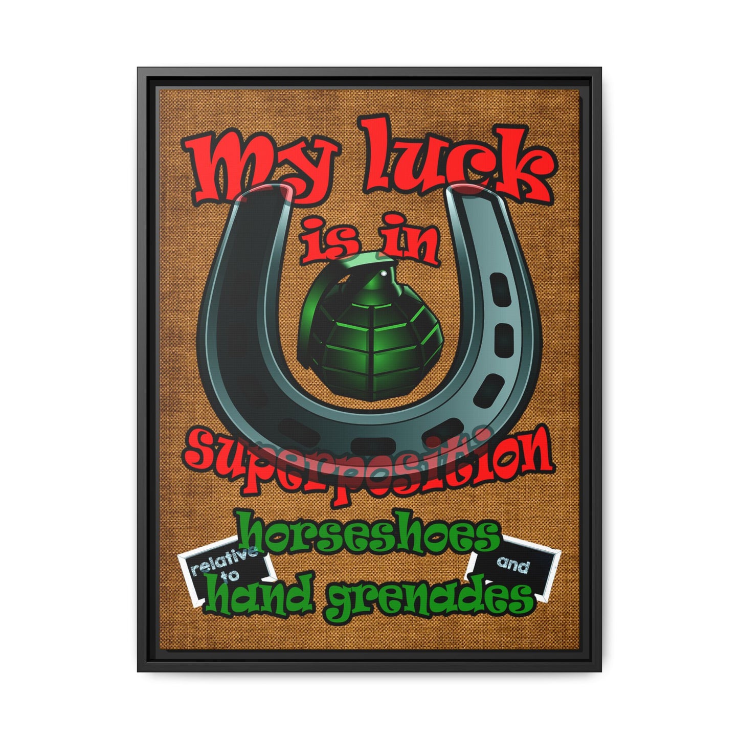 my luck - framed canvas art (brown papyrus)