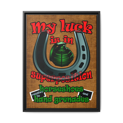 my luck - framed canvas art (brown papyrus)