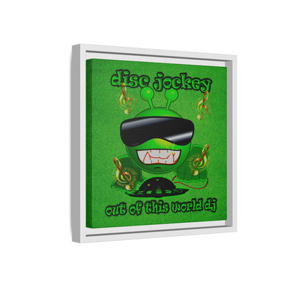 disc jockey - framed canvas art (green turf)