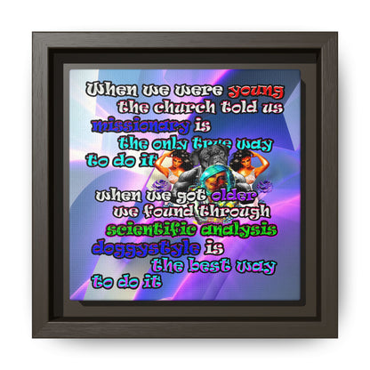 doggystyle - framed canvas art (grey-pink wave)